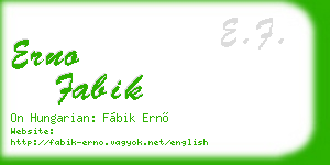 erno fabik business card