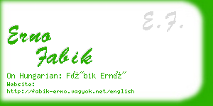 erno fabik business card